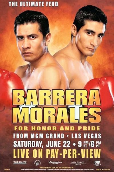 barrera and morales|Marco Antonio Barrera vs. Erik Morales II .
